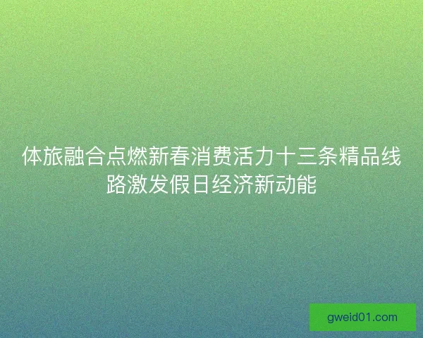 体旅融合点燃新春消费活力十三条精品线路激发假日经济新动能